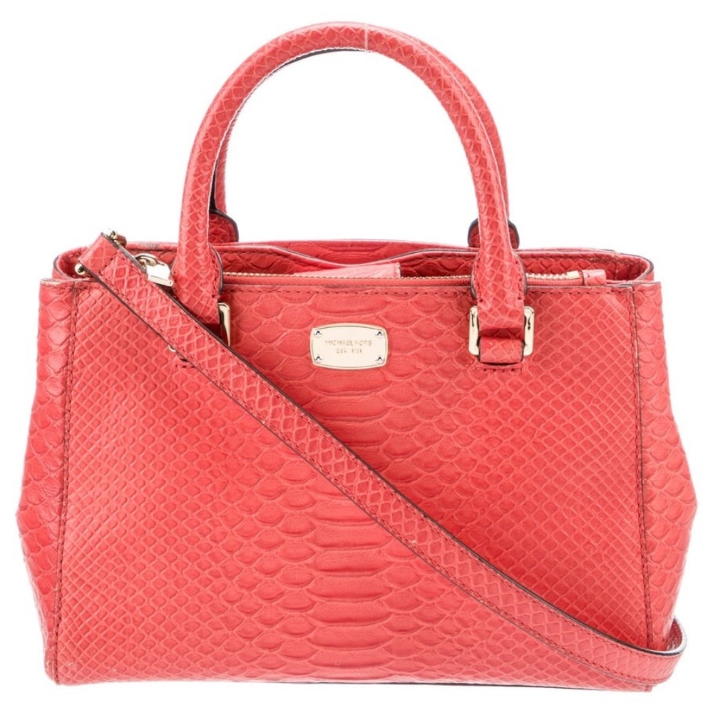 MICHAEL KORS Embossed Leather Handle Bag